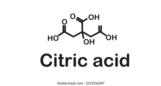 Estructura química del ácido cítrico. Ilustración del vector