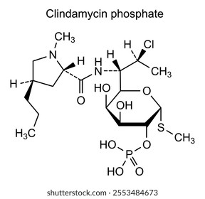 Chemical structure of clindamycin phosphate, drug substance