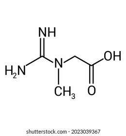 Chemical Structure Of Creatine (C4H9N3O2)