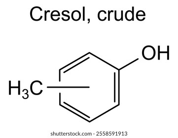 Chemical structure of cresol, crude, drug substance