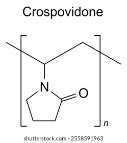 Chemical structure of crospovidone, drug substance