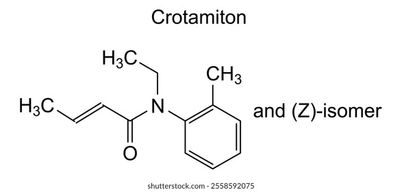 Chemical structure of crotamiton, drug substance