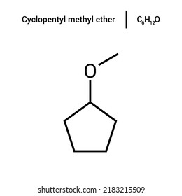 chemical structure of Cyclopentyl methyl ether (C6H12O)