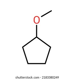 chemische Struktur des Cyclopentylmethyleders (C6H12O)