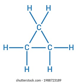 Chemical Structure Of Cyclopropane (C3H6)