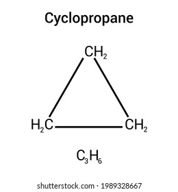 Chemical Structure Of Cyclopropane (C3H6)