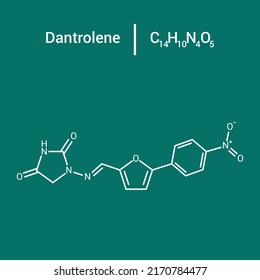 chemical structure of Dantrolene (C14H10N4O5)