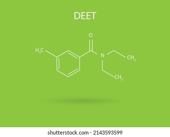 Chemical structure of deet, used for the prevention of tick-borne Lyme disease.