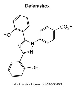 Chemical structure of deferasirox, drug substance