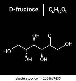 chemische Struktur von d-Fructose (C6H12O6)