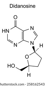 Chemical structure of didanosine, drug substance