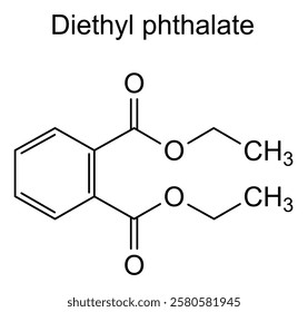 Chemical structure of diethyl phthalate, drug substance