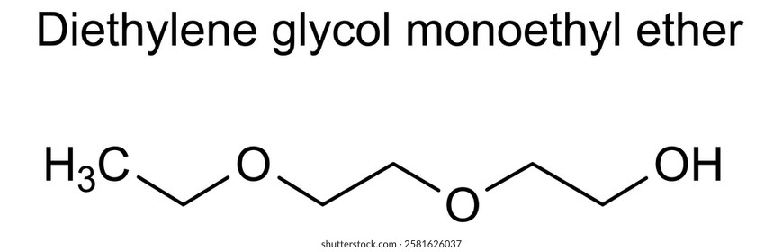 Chemical structure of diethylene glycol monoethyl ether, drug substance