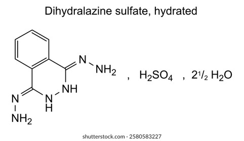 Chemical structure of dihydralazine sulfate, hydrated, drug substance