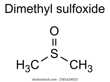 Chemical structure of dimethyl sulfoxide, drug substance