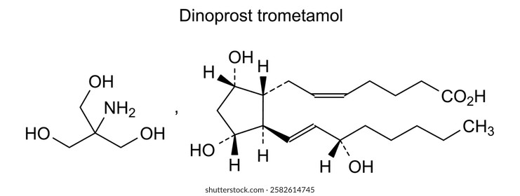 Chemical structure of dinoprost trometamol, drug substance