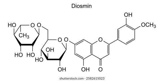 Chemical structure of diosmin, drug substance