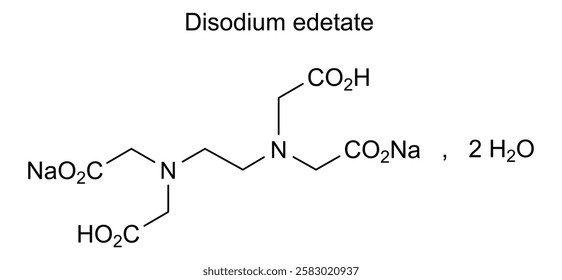 Chemical structure of disodium edetate, drug substance