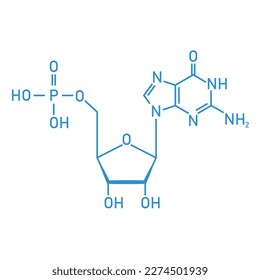 Estructura química del nucleótido de ADN. Tres partes de un nucleótido. Grupo fosfato, azúcar pentosa y base nitrogenada. Ácidos nucleicos. Ilustración vectorial aislada en fondo blanco.