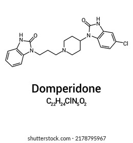 Chemical Structure Domperidone C22h24cln5o2 Stock Vector (Royalty Free ...