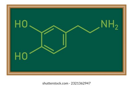 Chemical structure of Dopamine (C8H11NO2). Chemical resources for teachers and students. Chemistry resources for teachers and students.