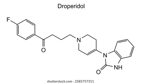 Chemical structure of droperidol, drug substance