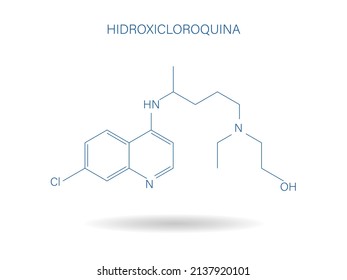 Chemical structure of the drug hydroxychloroquine for the treatment of sarcoidosis.