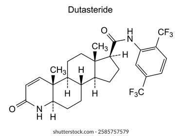 Chemical structure of dutasteride, drug substance