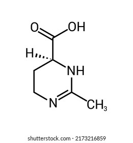 chemical structure of Ectoine (C6H10N2O2)