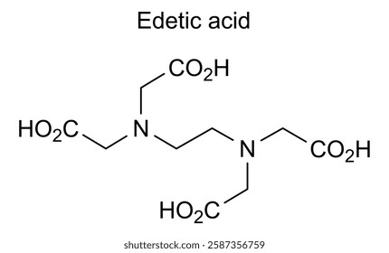 Chemical structure of edetic acid, drug substance