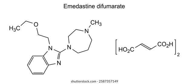 Chemical structure of emedastine difumarate, drug substance