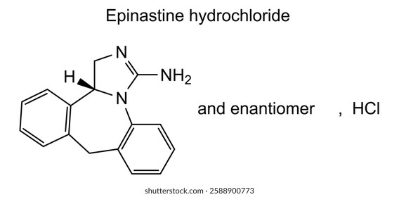 Chemical structure of epinastine hydrochloride, drug substance