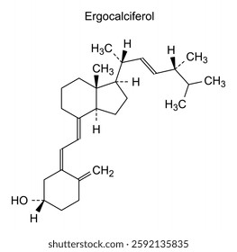 Chemical structure of ergocalciferol, drug substance