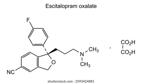 Chemical structure of escitalopram oxalate, drug substance