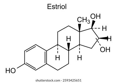 Chemical structure of estriol, drug substance