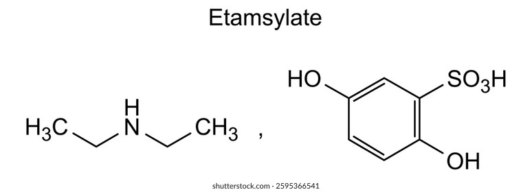 Chemical structure of etamsylate, drug substance