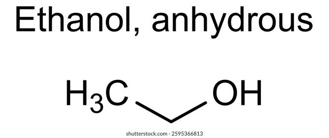 Chemical structure of ethanol, anhydrous, drug substance