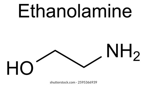 Chemical structure of ethanolamine, drug substance