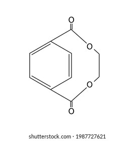 Estructura química de la molécula de tereftalato de etileno en química orgánica 