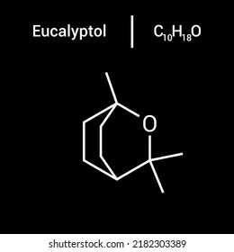 chemical structure of Eucalyptol (C10H18O)