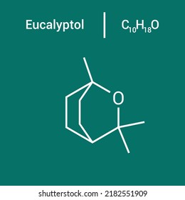 chemical structure of Eucalyptol (C10H18O)