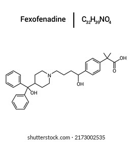 chemical structure of Fexofenadine (C32H39NO4)