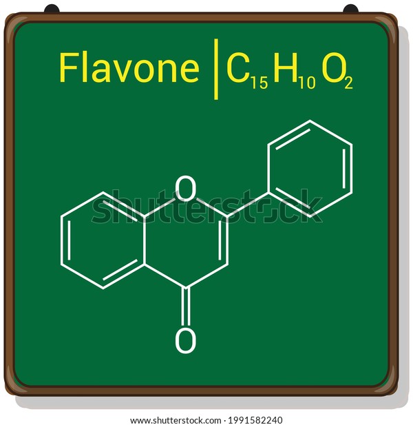 Chemical Structure Flavone C15h10o2 Stock Vector (Royalty Free
