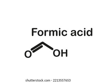 Estructura química del ácido fórmico. Ilustración del vector
