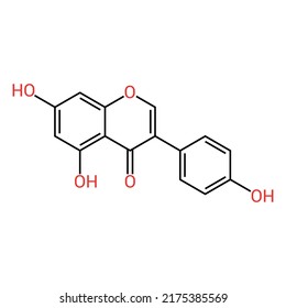 chemical structure of Genistein (C15H10O5)