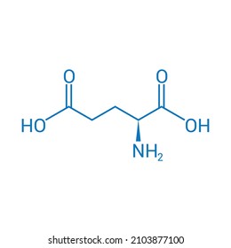 chemical structure of Glutamic acid (C5H9NO4)