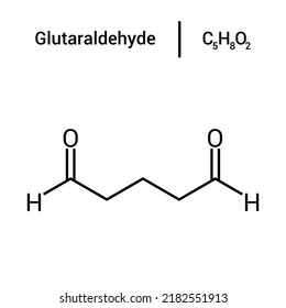 chemical structure of Glutaraldehyde (C5H8O2)