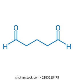 chemical structure of Glutaraldehyde (C5H8O2)