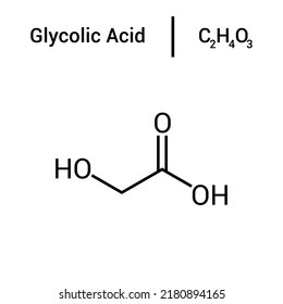 chemical structure of Glycolic acid (C2H4O3)