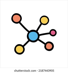 Chemical structure hand-drawn icon vector graphic illustration
